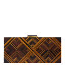 TIGER EYE, RED TIGER EYE MOSAIC BOX CLUTCH